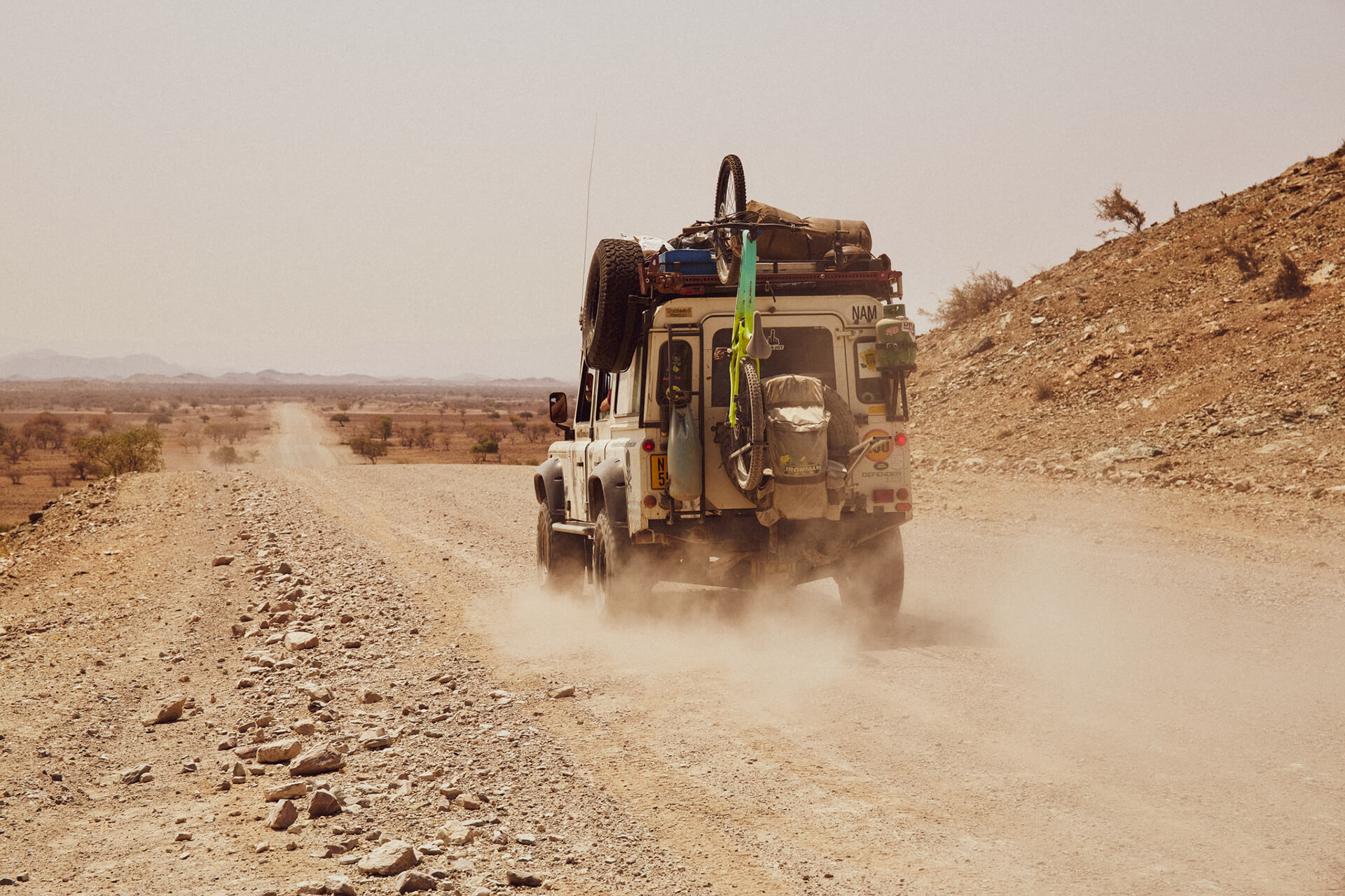 Landrover on the way through Namibia